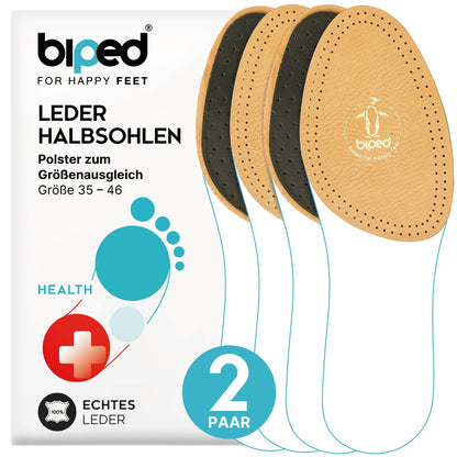 biped 2 Paar Leder Halbsohlen mit Aktivkohle z1782