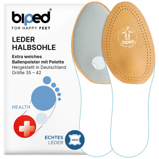 biped Leder Halbsohlen mit Pelotte - selbstklebend z1783