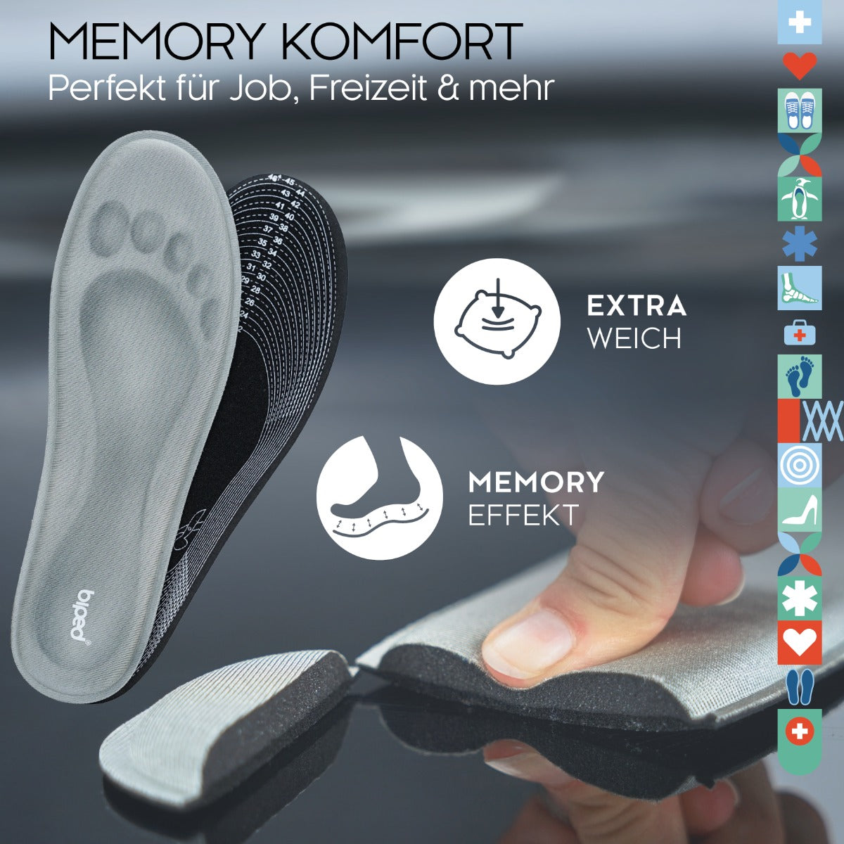 biped Memory Einlegesohlen zum Zuschneiden z2937