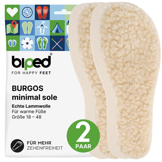 biped minimal sole BURGOS - 2 Paar Einlegesohlen - spezielle Form