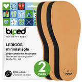 biped minimal sole LEDIGOS - 2 Paar Leder Einlegesohlen - spezielle Form für Barfußschuhe