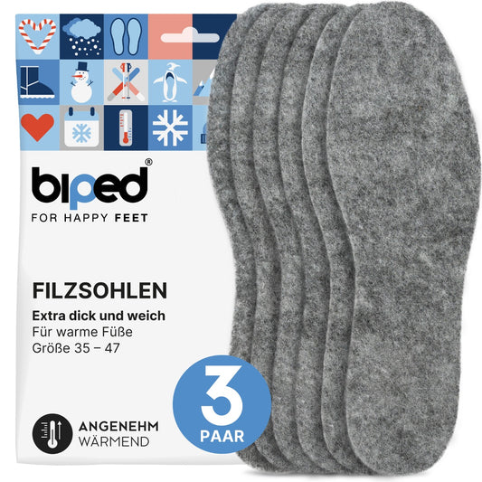 biped 3 Paar extra dicke Filzsohlen z1014