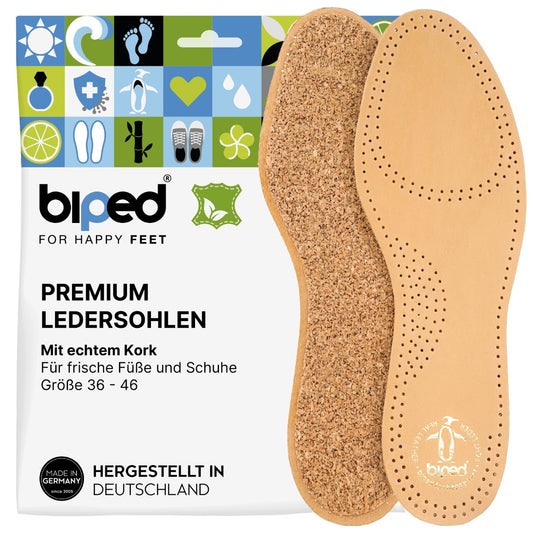 biped Ledereinlegesohlen mit Naturkork z2229