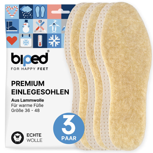biped 3 Paar Lamm Wollsohlen z2389