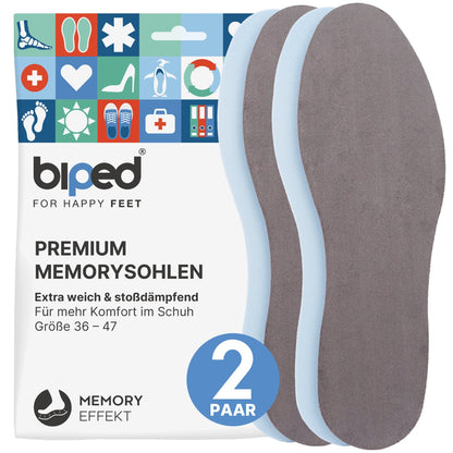 biped 2 Paar Memory Foam Einlegesohlen z2476