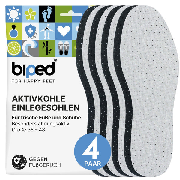 biped 4 Paar Aktivkohle Latex Einlegesohlen z2727