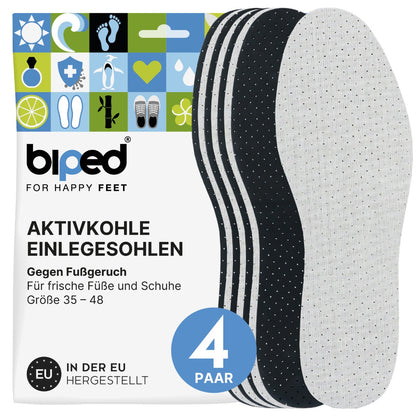 biped 4 Paar Aktivkohle Latex Einlegesohlen z2727