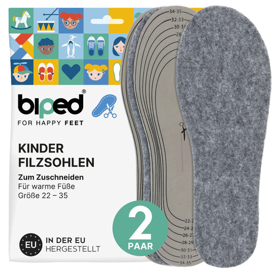 biped 2 Paar Kinder Filzsohlen zum Zuschneiden z2740