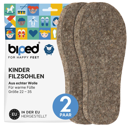 biped 2 Paar Kinder Wollfilz Einlegesohlen z2755