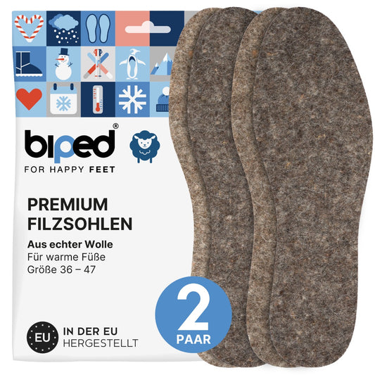 biped 2 Paar Wollfilz Einlegesohlen z2754
