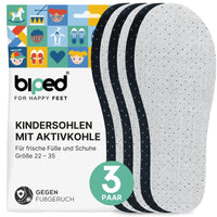 biped 3 Paar Kinder Aktivkohle Latex Einlegesohlen z2768