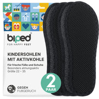 biped 2 Paar Kinder Aktivkohle Sohlen - zur Klimaregulierung, für hygienisch frische Schuhe und Füße z2769