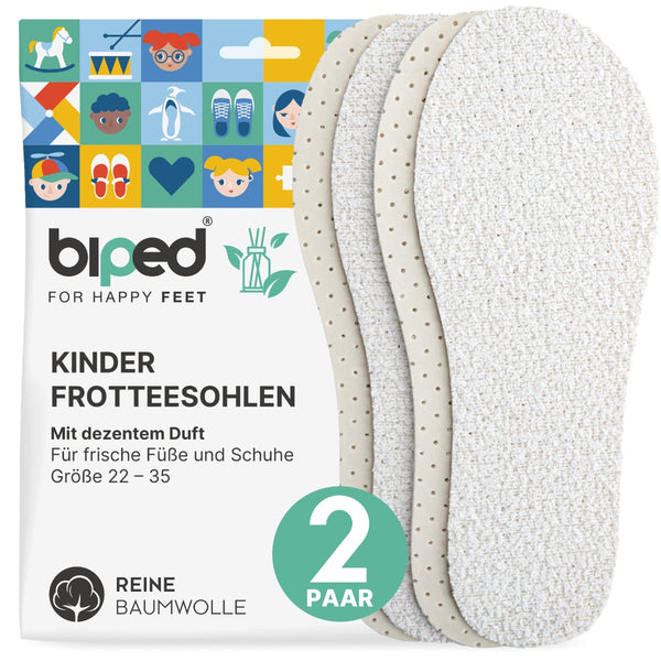 biped 2 Paar Kinder Frottee Einlegesohlen mit dezent frischem Duft z2775