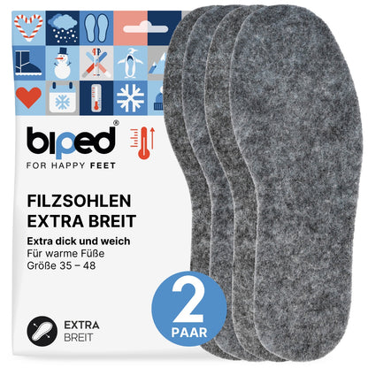biped 2 Paar extra breite Filzsohlen z2787