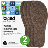 biped minimal sole Zubiri - 2 Paar Einlegesohlen für Barfußschuhe - aus echtem Wollfilz