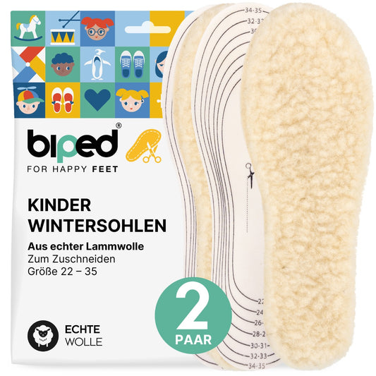 biped 2 Paar Kinder Lammwollsohlen zum Zuschneiden z2738