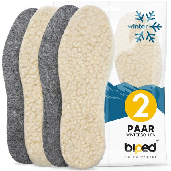 biped 2 Paar Lamm Wollsohlen mit Filz z1004