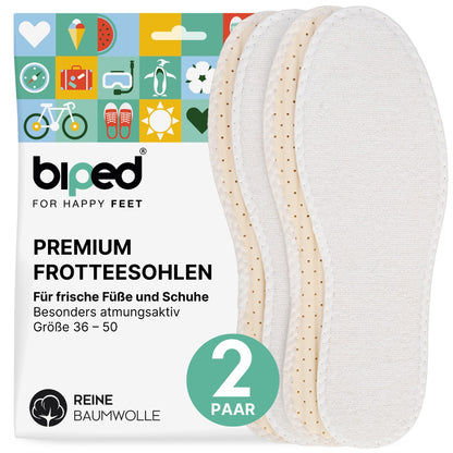 biped 2 Paar Baumwoll-Frotteesohlen z1016