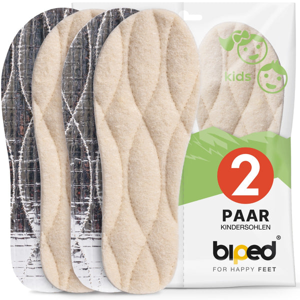 biped 2 Paar Kinder Thermosohlen mit Lammwolle und Aluminium Unterseite z2692