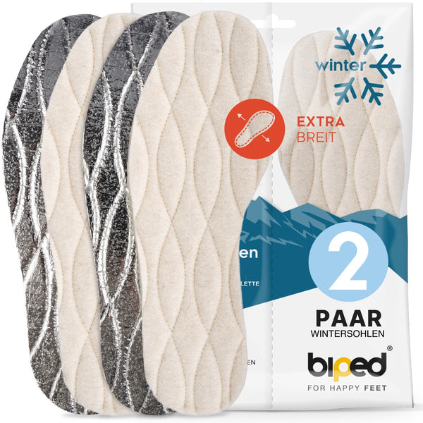 biped 2 Paar extra breite Thermosohlen mit Lammwolle z2735