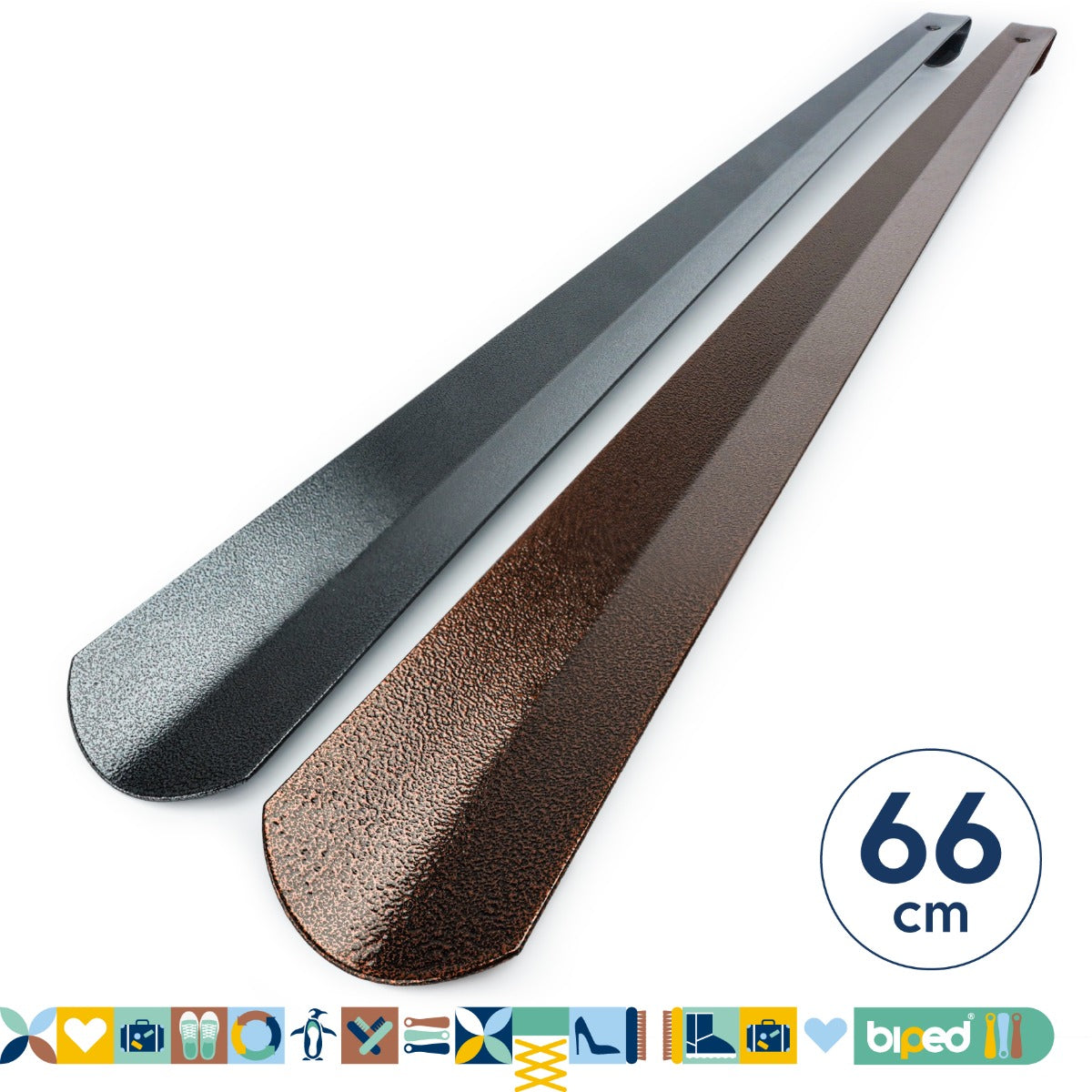 biped Metall Schuhlöffel 66 cm extra lang in Hammerschlag-Optik z2797