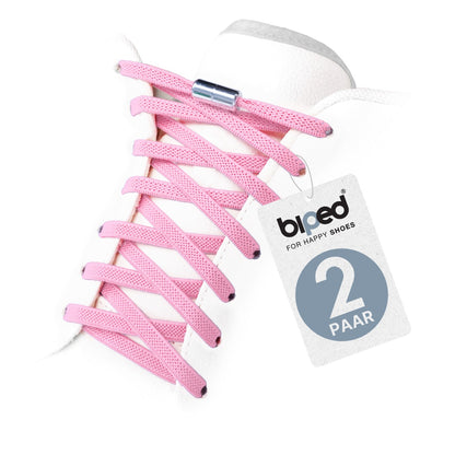 biped LACES 2 Paar elastische Schnürsenkel flach 6 mm - Mit Metallkapsel z2910