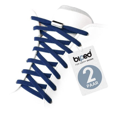 biped LACES 2 Paar elastische Schnürsenkel flach 6 mm - Mit Metallkapsel z2910