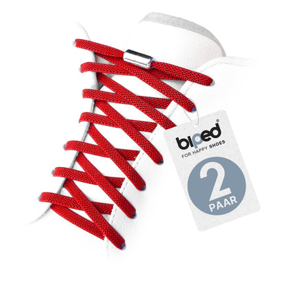 biped LACES 2 Paar elastische Schnürsenkel flach 6 mm - Mit Metallkapsel z2910