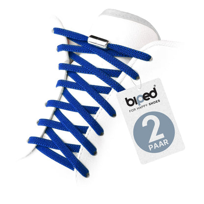 biped LACES 2 Paar elastische Schnürsenkel flach 6 mm - Mit Metallkapsel z2910