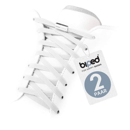 biped LACES 2 Paar elastische Schnürsenkel flach 6 mm - Mit Metallkapsel z2910