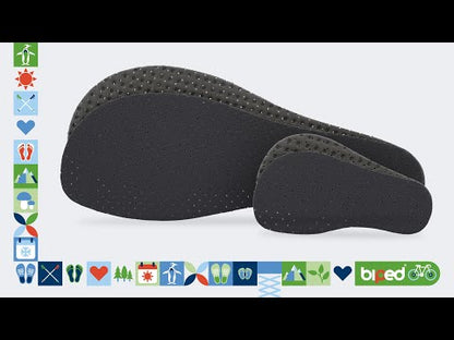 biped minimal sole VIANA - 2 Paar Aktivkohle Einlegesohlen mit Oberseite aus echter Baumwolle - spezielle Form für Barfußschuhe - für Erwachsene und Kinder