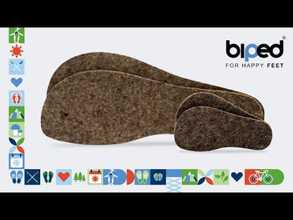 biped minimal sole ZUBIRI - 2 Paar Wollfilz Einlegesohlen - spezielle Form für Barfußschuhe