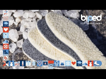 biped 2 Paar Lamm Wollsohlen mit Filz z1004