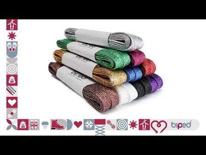 biped LACES 2 Paar Glitzer Schnürsenkel flach 8 mm z2919