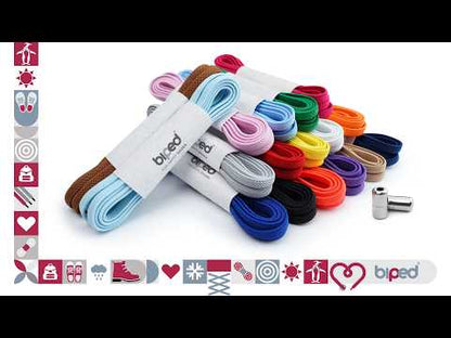 biped LACES 2 Paar elastische Schnürsenkel flach 6 mm - Mit Metallkapsel z2910