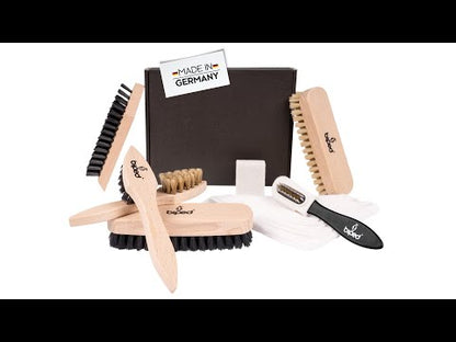 biped Schuhputzset 8-teilig - Schuhbürsten für Glattleder und Wildleder z2463