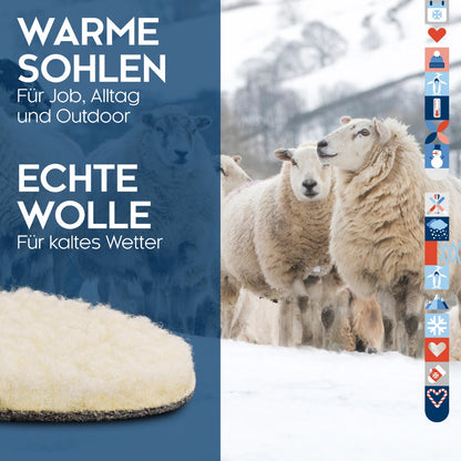 biped 2 Paar Lamm Wollsohlen mit Filz z1004