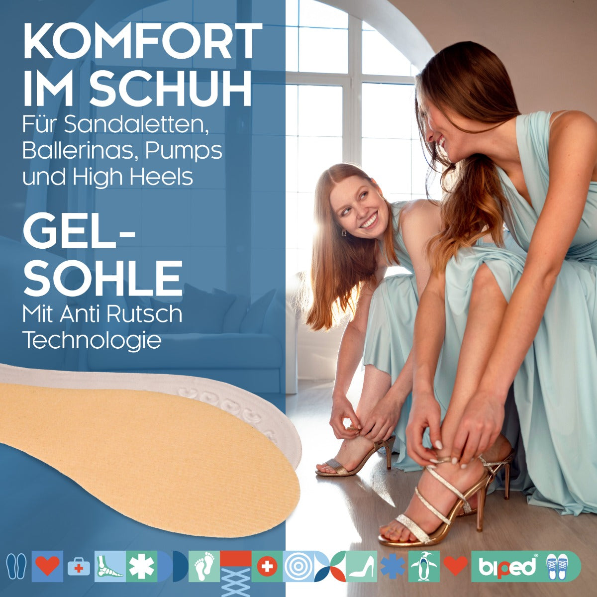 biped Gel Einlagen für Pumps und High Heels z1006
