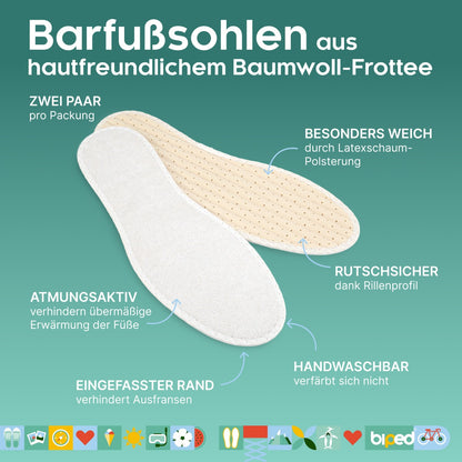 biped 2 Paar Baumwoll-Frotteesohlen z1016