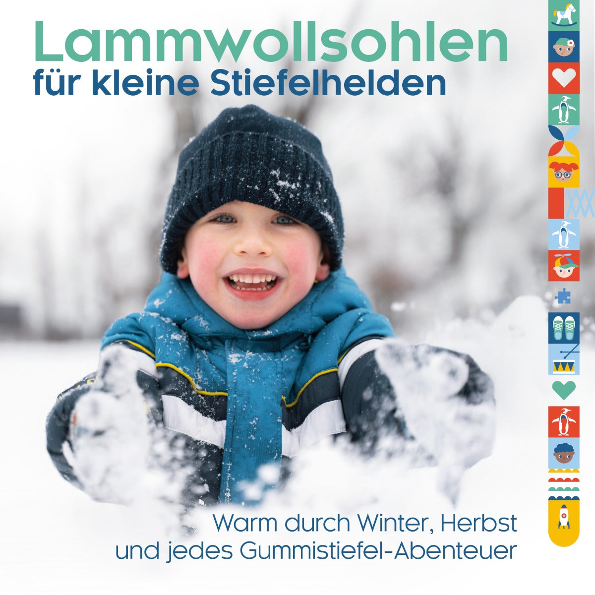 biped 2 Paar Kinder Lammwoll Einlegesohlen, extra dick z1021