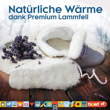 biped Kinder Premium Lammfellsohlen mit Kork und recyceltem Kautschuk z1024