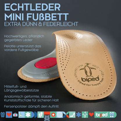 biped Premium Leder Mini Fußbett 2/3 Mittelfußstütze z2225