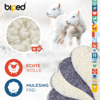 biped 2 Paar Kinder Wollsohlen mit extra dicker Lammwolle und Filz z2690