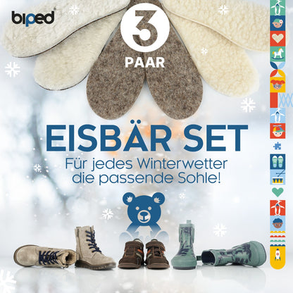 biped 3 Paar Kinder Einlegesohlen Winter Set EISBÄR z2729 –