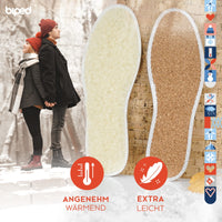 biped 2 Paar Winter Einlegesohlen mit Lammwolle und Kork - gekettelt z2736