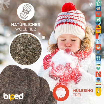 biped 2 Paar Kinder Wollfilz Einlegesohlen z2755
