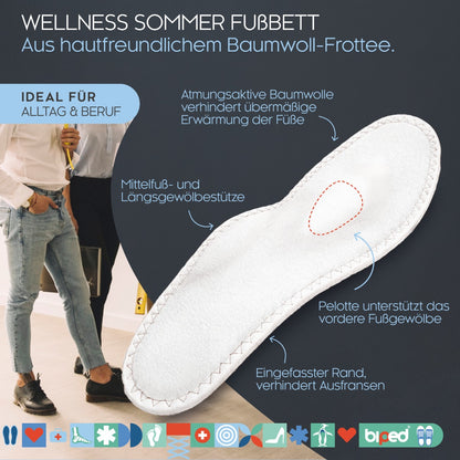 biped Sommer Fußbett mit Baumwoll-Frottee und Sisal z2777