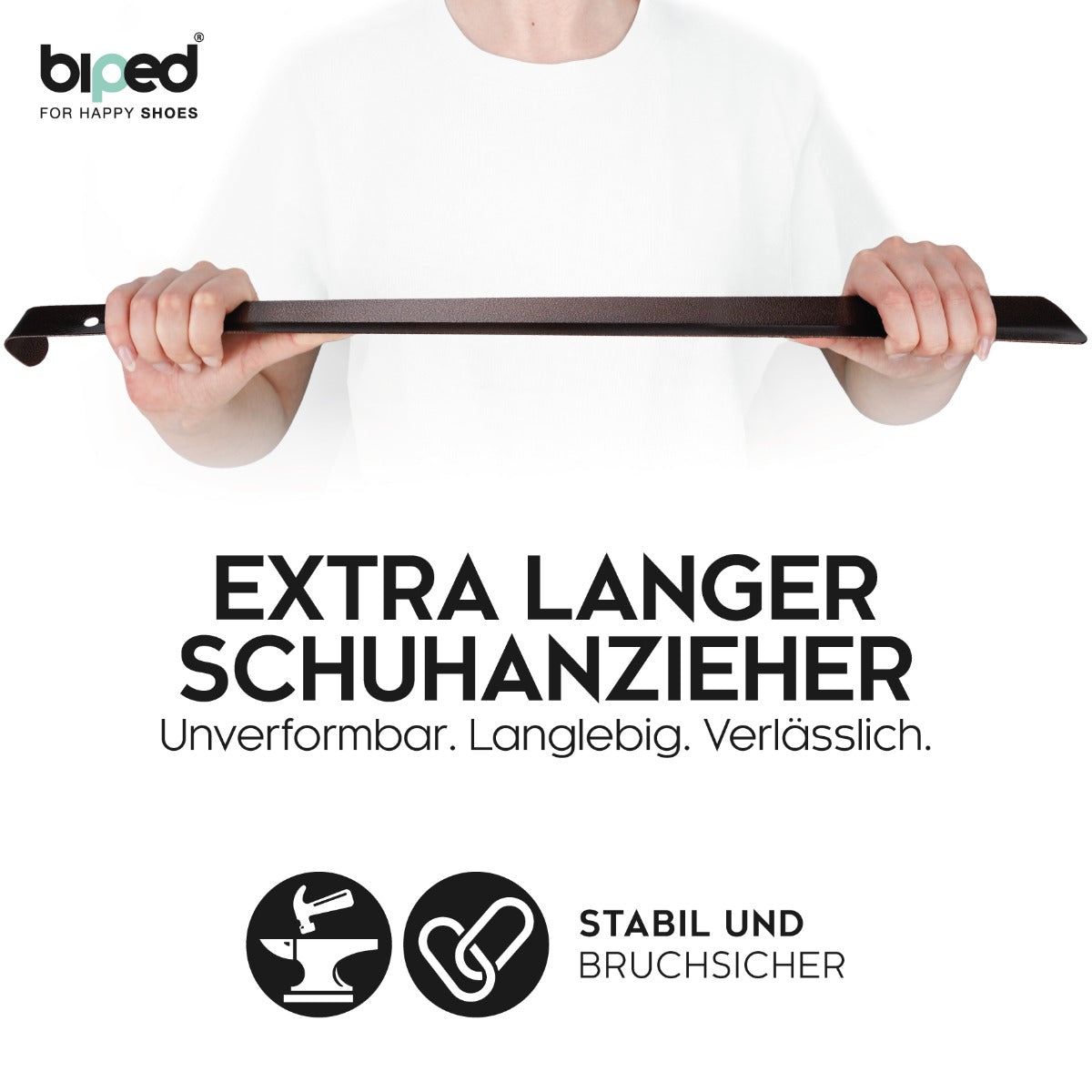 biped Metall Schuhlöffel 66 cm extra lang in Hammerschlag-Optik z2797