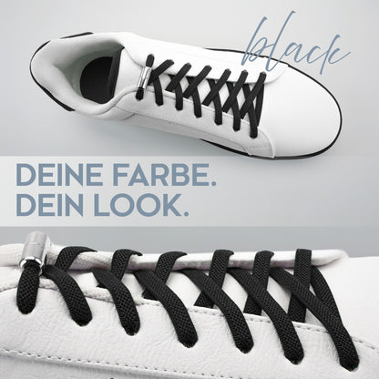 biped LACES 2 Paar elastische Schnürsenkel flach 6 mm - Mit Metallkapsel z2910