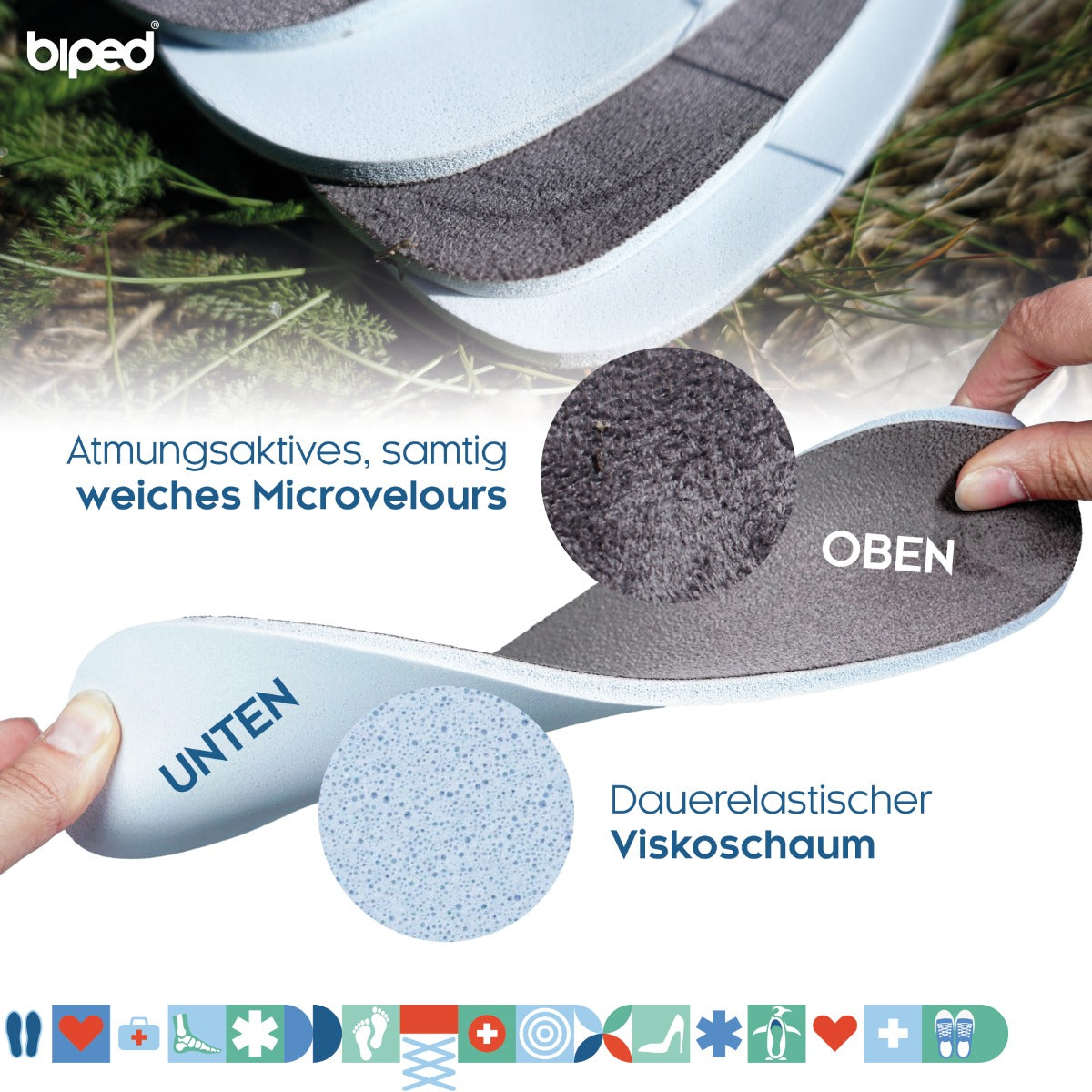 biped 2 Paar Memory Foam Einlegesohlen z2476